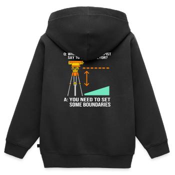 Landvermesser - Kinder Premium Organic Zip Hoodie - Schwarz - Hinten - AI Model Kid Male (0cm)