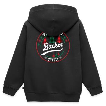 Bäcker Weihnachten Bäckermeister Bäckerei Baecker - Kinder Premium Organic Zip Hoodie - Schwarz - Hinten - AI Model Kid Male (0cm)