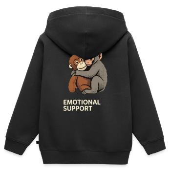Emotional Support Baby Monkey Punch - Kinder Premium Organic Zip Hoodie - Schwarz - Hinten - AI Model Kid Male (0cm)