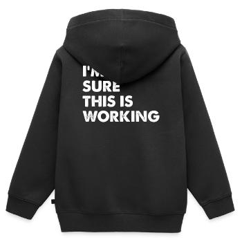 I'm not sure if that will work - Kids Premium Organic Zip-up Hoodie - black - Back - AI Model Kid Male (0cm)