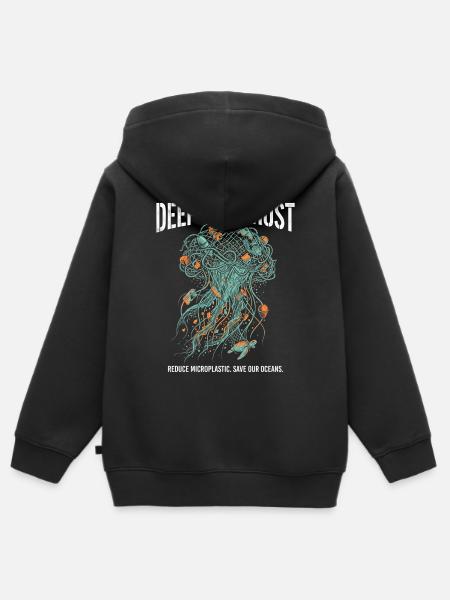 Deep Sea Plastic - Kinder Premium Organic Zip Hoodie - Schwarz