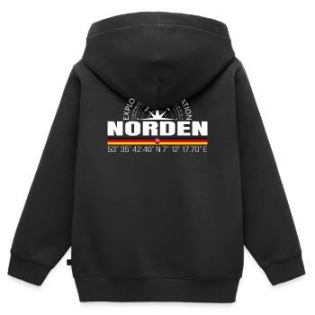 Norden - Kinder Premium Organic Zip Hoodie - Schwarz - Hinten - AI Model Kid Male (0cm)
