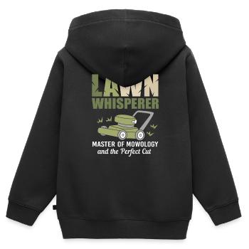 Rasenmäher Rasen (Wiese) - Kinder Premium Organic Zip Hoodie - Schwarz - Hinten - AI Model Kid Male (0cm)
