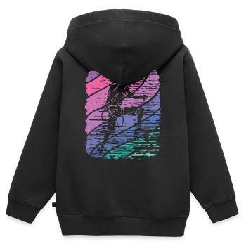 Bloc de bloc de Boulderer - Sweat Premium à capuche zippé enfant bio - noir - Dos - AI Model Kid Male (0cm)