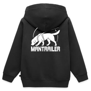 Labrador MANTRAILER Chiens de recherche Chiens Saules chiens - Sweat Premium à capuche zippé enfant bio - noir - Dos - AI Model Kid Male (0cm)