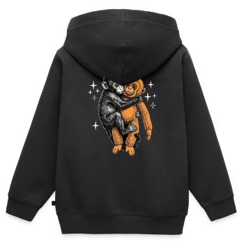 Baby Monkey Punch - Kinder Premium Organic Zip Hoodie - Schwarz - Hinten - AI Model Kid Male (0cm)