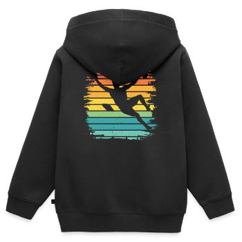Bloc de bloc de Boulderer - Sweat Premium à capuche zippé enfant bio - noir - Dos - AI Model Kid Male (0cm)