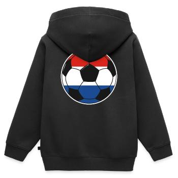 Fußballmannschaft Niederlande - Kinder Premium Organic Zip Hoodie - Schwarz - Hinten - AI Model Kid Male (0cm)