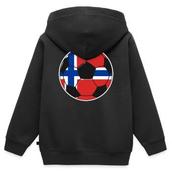 Fußballverein Norwegen - Kinder Premium Organic Zip Hoodie - Schwarz - Hinten - AI Model Kid Male (0cm)