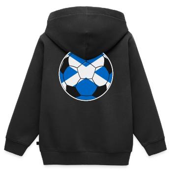 Fußballmannschaft Schottland - Kinder Premium Organic Zip Hoodie - Schwarz - Hinten - AI Model Kid Male (0cm)