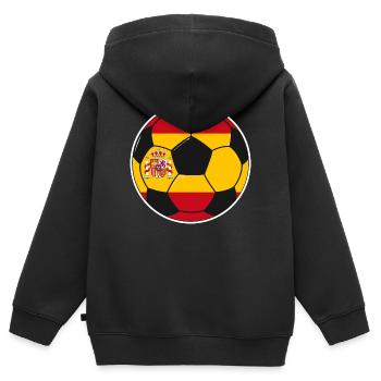 Fußballmannschaft Spanien - Kinder Premium Organic Zip Hoodie - Schwarz - Hinten - AI Model Kid Male (0cm)