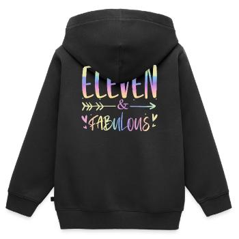 Onze & Fabuleux Scénario Arc-en-ciel - Sweat Premium à capuche zippé enfant bio - noir - Dos - AI Model Kid Male (0cm)