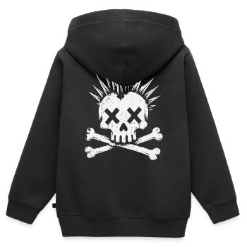 Punk Skull Mohawk Rock Alternative Shirt - Sweat Premium à capuche zippé enfant bio - noir - Dos - AI Model Kid Male (0cm)