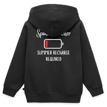 Spanish Teacher Summer Recharge Required - Kids Premium Organic Zip-up Hoodie - black - Back - AI Model Kid Male (0cm)