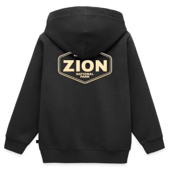 T-shirt du badge du parc national de Zion - Sweat Premium à capuche zippé enfant bio - noir - Dos - AI Model Kid Male (0cm)