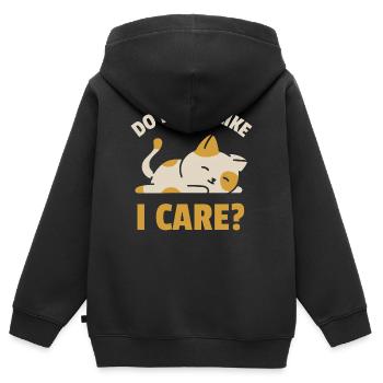 Sehe ich so aus, als ob es mich interessiert? - Kinder Premium Organic Zip Hoodie - Schwarz - Hinten - AI Model Kid Male (0cm)