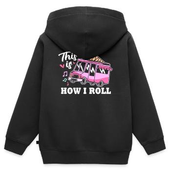 Eisdiele Eiswagen Eis Eiscreme - Kinder Premium Organic Zip Hoodie - Schwarz - Hinten - AI Model Kid Male (0cm)