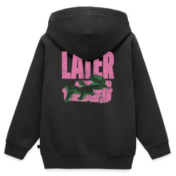 ALLIGATOR LOUNGE PLUS TARD - Sweat Premium à capuche zippé enfant bio - noir - Dos - AI Model Kid Male (0cm)
