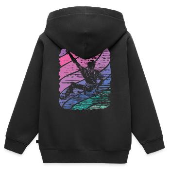 Bloc de bloc de Boulderer - Sweat Premium à capuche zippé enfant bio - noir - Dos - AI Model Kid Male (0cm)