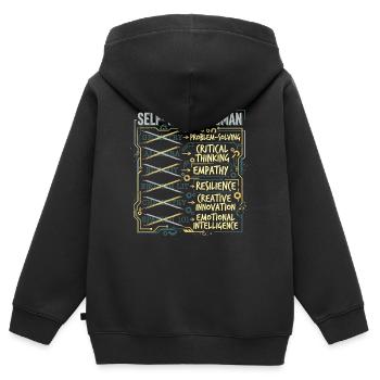 Home Schooling - Kinder Premium Organic Zip Hoodie - Schwarz - Hinten - AI Model Kid Male (0cm)