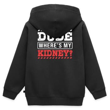 Nierenspender Spender Niere - Kinder Premium Organic Zip Hoodie - Schwarz - Hinten - AI Model Kid Male (0cm)