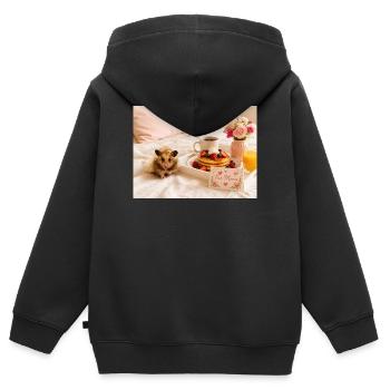 Chico 11: Muttertag 2026 - Kinder Premium Organic Zip Hoodie - Schwarz - Hinten - AI Model Kid Male (0cm)