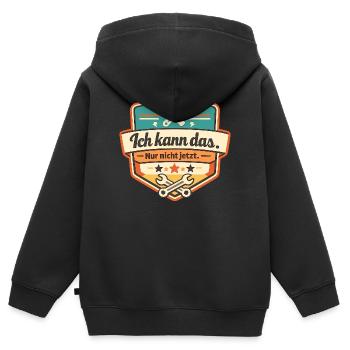 Ich kann das. Nur nicht jetzt. - Kinder Premium Organic Zip Hoodie - Schwarz - Hinten - AI Model Kid Male (0cm)