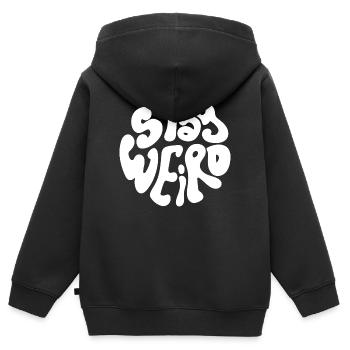 reste bizarre - Sweat Premium à capuche zippé enfant bio - noir - Dos - AI Model Kid Male (0cm)