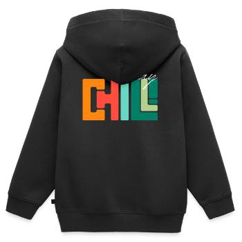Restez au frais - Sweat Premium à capuche zippé enfant bio - noir - Dos - AI Model Kid Male (0cm)