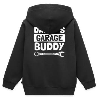 Daddy's garage buddy Car lover car guy mechanic - Kinder Premium Organic Zip Hoodie - Schwarz - Hinten - AI Model Kid Male (0cm)