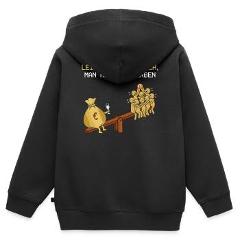 Leistung Lohnt Sich, Man Muss Erben - Kinder Premium Organic Zip Hoodie - Schwarz - Hinten - AI Model Kid Male (0cm)