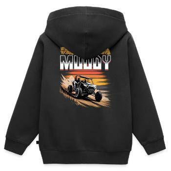 UTV Off Road 4 Wheeler Side by side - Kids Premium Organic Zip-up Hoodie - black - Back - AI Model Kid Male (0cm)