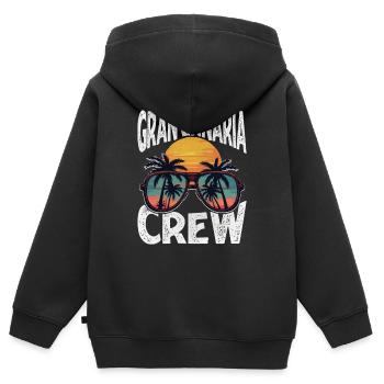 Gran Canaria Crew - Kinder Premium Organic Zip Hoodie - Schwarz - Hinten - AI Model Kid Male (0cm)