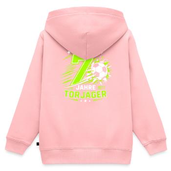 Schon 7 Jahre Torjäger – Fußball Geburtstag - Kinder Premium Organic Zip Hoodie - Rosa - Hinten - AI Model Kid Female (0cm)