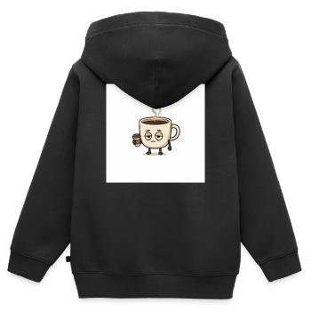 Je suis fatigué - Sweat Premium à capuche zippé enfant bio - noir - Dos - AI Model Kid Male (0cm)
