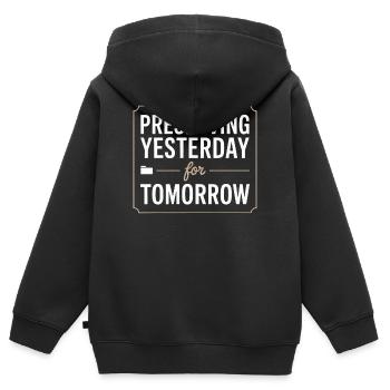 Gestern für morgen bewahren - Kinder Premium Organic Zip Hoodie - Schwarz - Hinten - AI Model Kid Male (0cm)