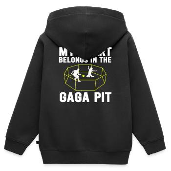 Gaga Pit Heart Tee - Kinder Premium Organic Zip Hoodie - Schwarz - Hinten - AI Model Kid Male (0cm)