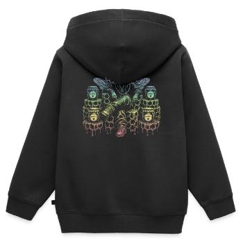 Honigbiene - Kinder Premium Organic Zip Hoodie - Schwarz - Hinten - AI Model Kid Male (0cm)