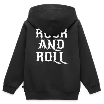 Rock'n'Roll-Gothic-Logo - Kinder Premium Organic Zip Hoodie - Schwarz - Hinten - AI Model Kid Male (0cm)