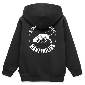 Bloodhound Mantrailing Hundesport Suchhunde Hunde - Kinder Premium Organic Zip Hoodie - Schwarz - Hinten - AI Model Kid Male (0cm)