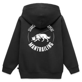 Border Collie Mantrailing Hundesport Suchhunde - Kinder Premium Organic Zip Hoodie - Schwarz - Hinten - AI Model Kid Male (0cm)