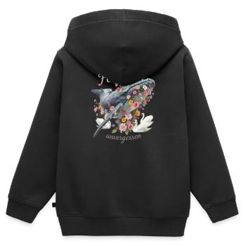 Andenken an den Buckelwal Hope/ Timmy - Kinder Premium Organic Zip Hoodie - Schwarz - Hinten - AI Model Kid Male (0cm)