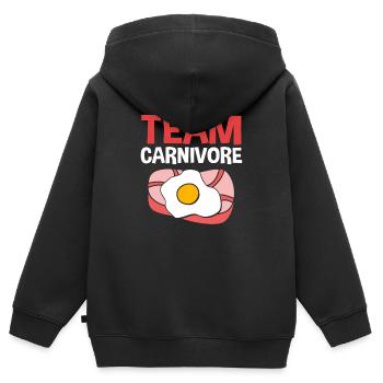 Régime Keto - Sweat Premium à capuche zippé enfant bio - noir - Dos - AI Model Kid Male (0cm)