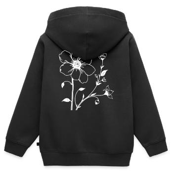 Blumenranke Blume Blüte Geschenk Mutter Muttertag - Kinder Premium Organic Zip Hoodie - Schwarz - Hinten - AI Model Kid Male (0cm)