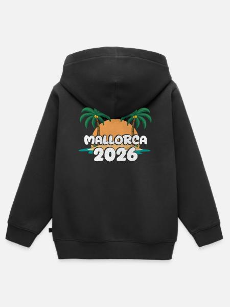 Mallorca 2026 - Kinder Premium Organic Zip Hoodie - Schwarz