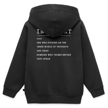 Introvertiert Anxiety ängstlich Angsthase - Kinder Premium Organic Zip Hoodie - Schwarz - Hinten - AI Model Kid Male (0cm)