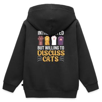Introvertiert Anxiety ängstlich Angsthase - Kinder Premium Organic Zip Hoodie - Schwarz - Hinten - AI Model Kid Male (0cm)