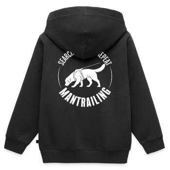 Golden Retriever Mantrailing Hundesport Suchhunde  - Kinder Premium Organic Zip Hoodie - Schwarz - Hinten - AI Model Kid Male (0cm)