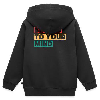 Be Kind To Your Mind - Kids Premium Organic Zip-up Hoodie - black - Back - AI Model Kid Male (0cm)