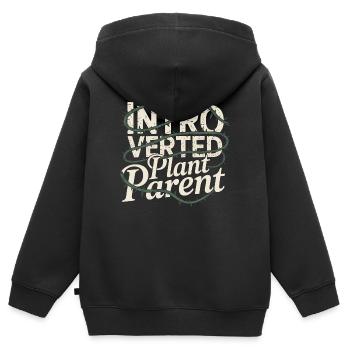 Introvertierter Pflanzenelternteil - Kinder Premium Organic Zip Hoodie - Schwarz - Hinten - AI Model Kid Male (0cm)